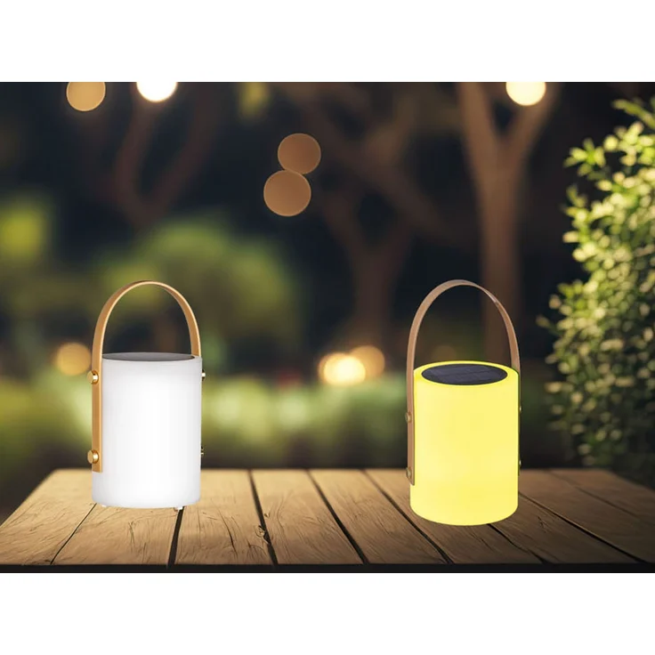 2er SET Outdoor Tischleuchten 24cm mit Fernbedienung & RGB - Solar & USB – Bild 1
