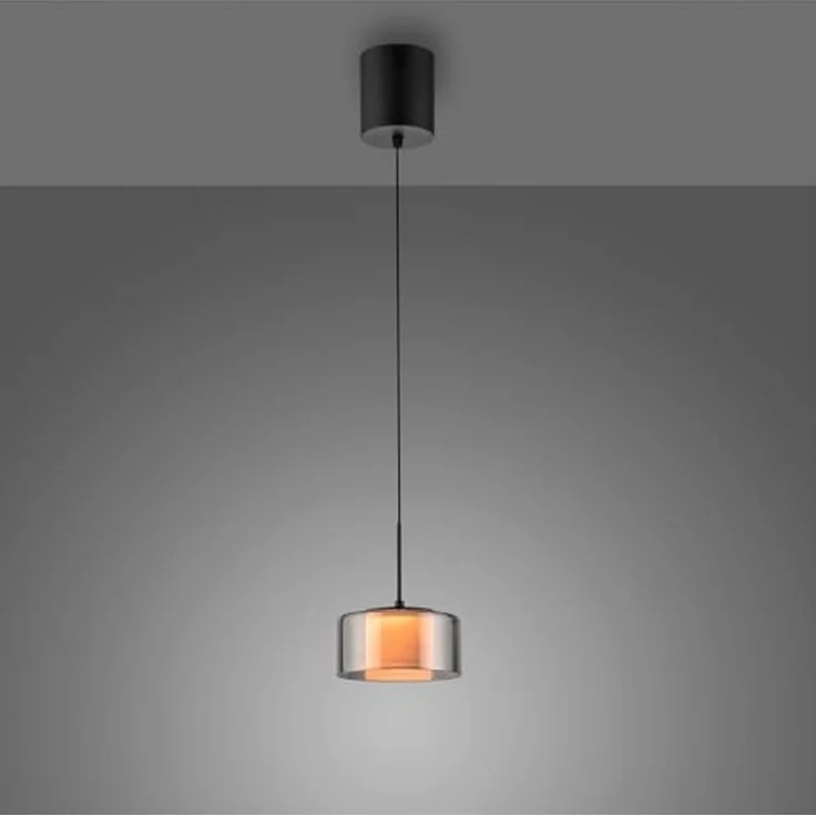 LED-Pendelleuchte Rika, Glas, Schwarz, 15 x 180 x 15 cm – Bild 4