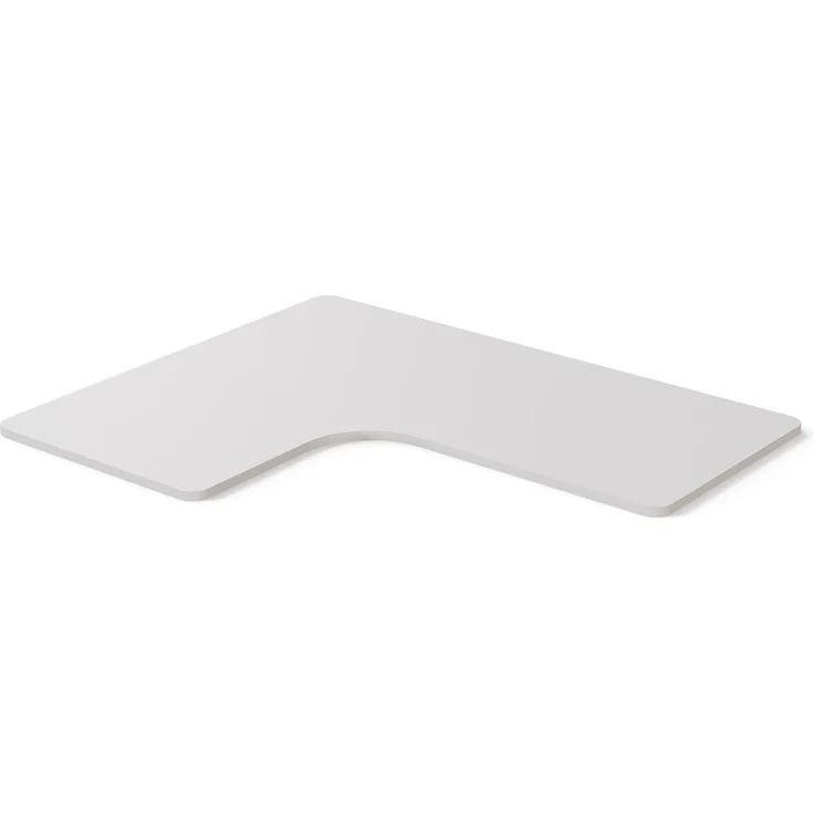 DESKSPACE Eck-Tischplatte, 2,5 cm massiv, weiß, 160x130x70 cm, ideale Holzplatte für Esstisch & höhenverstellbaren Eck-Schreibtisch – Bild 1