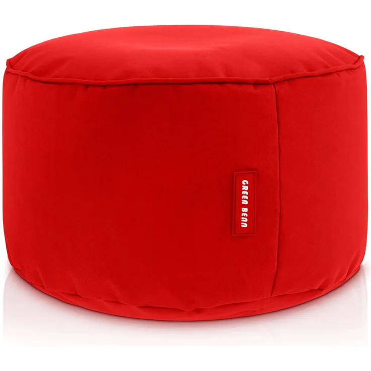 Green Bean® Sitzsack-Hocker 45x25cm mit EPS-Perlen Füllung - Sitz-Pouf für Sitzsäcke - Sitzhocker für Kinder und Erwachsene - Rot