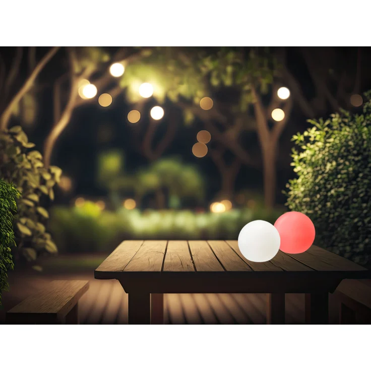 2er SET Solar Outdoor Kugelleuchten Ø 18cm mit RGB Farbwechsel – Bild 8