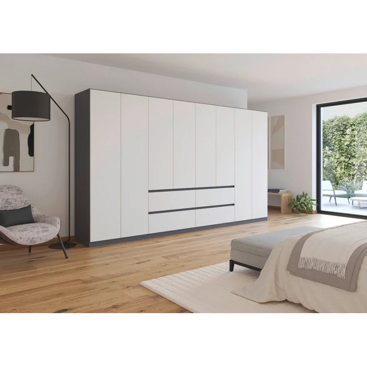 rauch Kleiderschrank Mehrzweckschrank Aktenschrank Mietswohnung Garderobe MAINZ 360cm breit (3 verschiedene Ausstattungen BASIC/CLASSIC/PREMIUM (inkl. SOFT-CLOSE) grifflose Front, Außentüren mit Push-to-Open Funktion MADE IN GERMANY – Bild 2