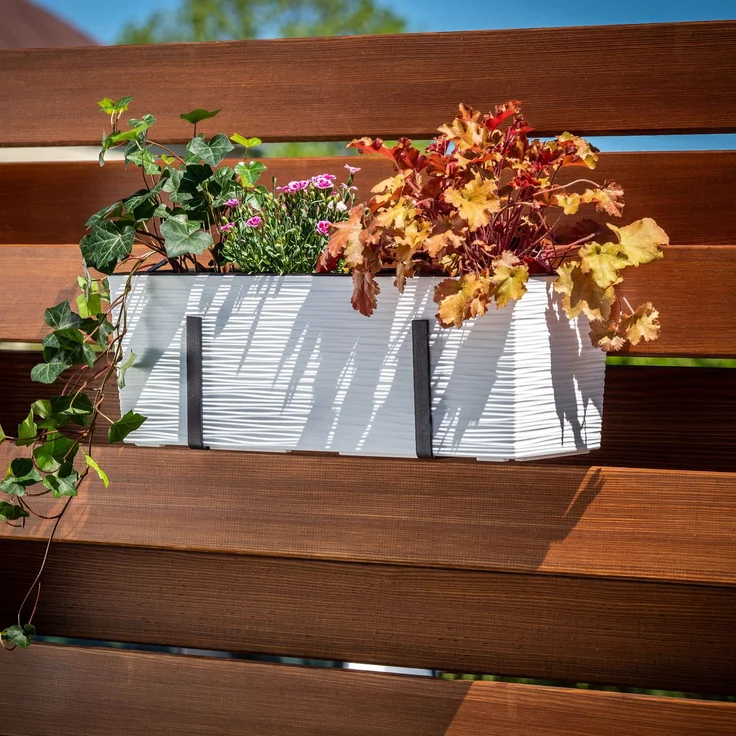 KADAX Blumentopf Balkonkasten Griffe 19x56cm Weiß – Bild 5