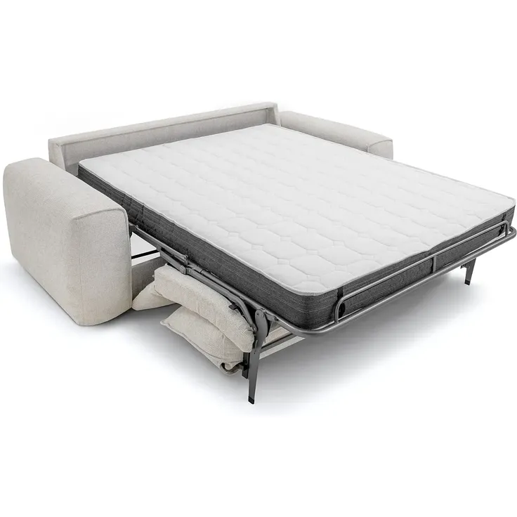 Vente-unique - POGLO Sofa Stoff Beige - B 100 cm x H 80 cm x L 216 cm – Bild 4