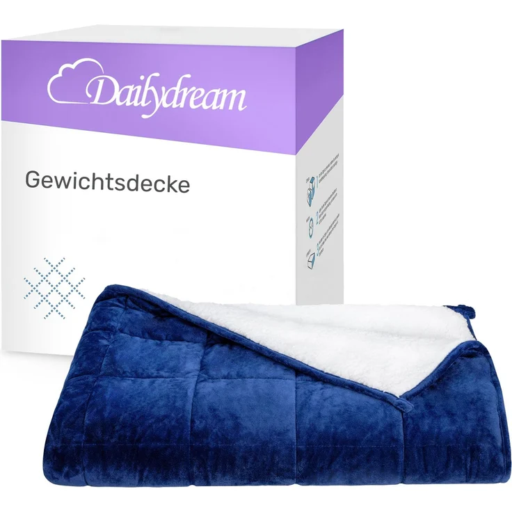 Dailydream Therapie Gewichtsdecke | 135x200 | 4,5 kg | Grau | aus 100% Baumwolle | mit Glasperlenfllung | schwere Decke zum Schlafen | weighted blanket | Therapiedecke | Krpergewicht bis 52 kg – Bild 1