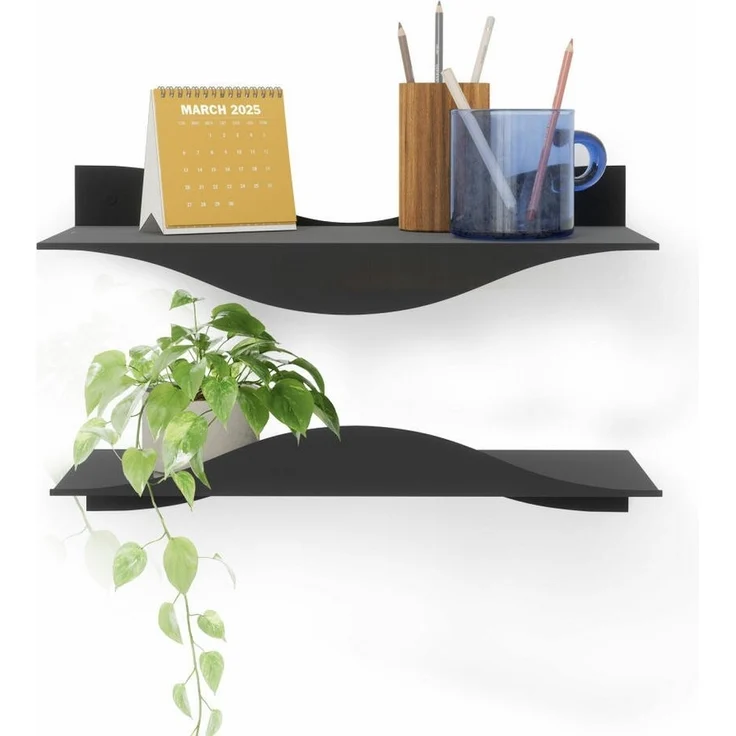 Umbra Wandregal Surf 2er Set Schwarz, 2-tlg. – Bild 5