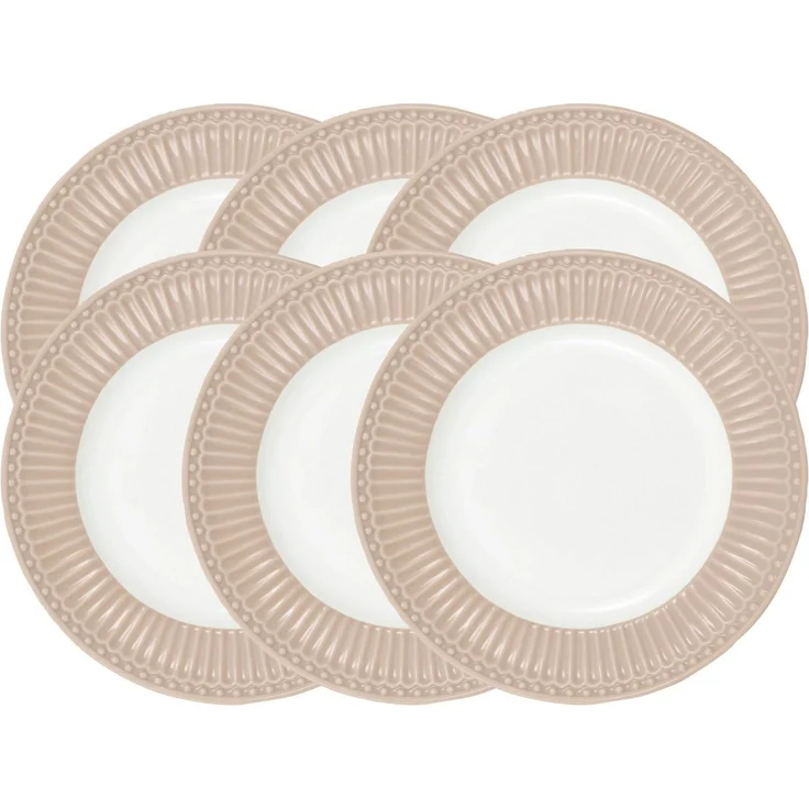 Greengate Geschirr-Set Alice Frühstücksteller klein creamy fudge 17,5cm Set6, Steingut – Bild 3