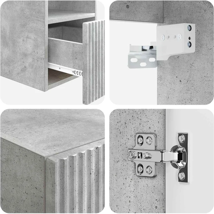 vidaXL Badezimmerschrank-Set 5 stk. Betongrau 136 x 35 x 80 cm 3405976 – Bild 8