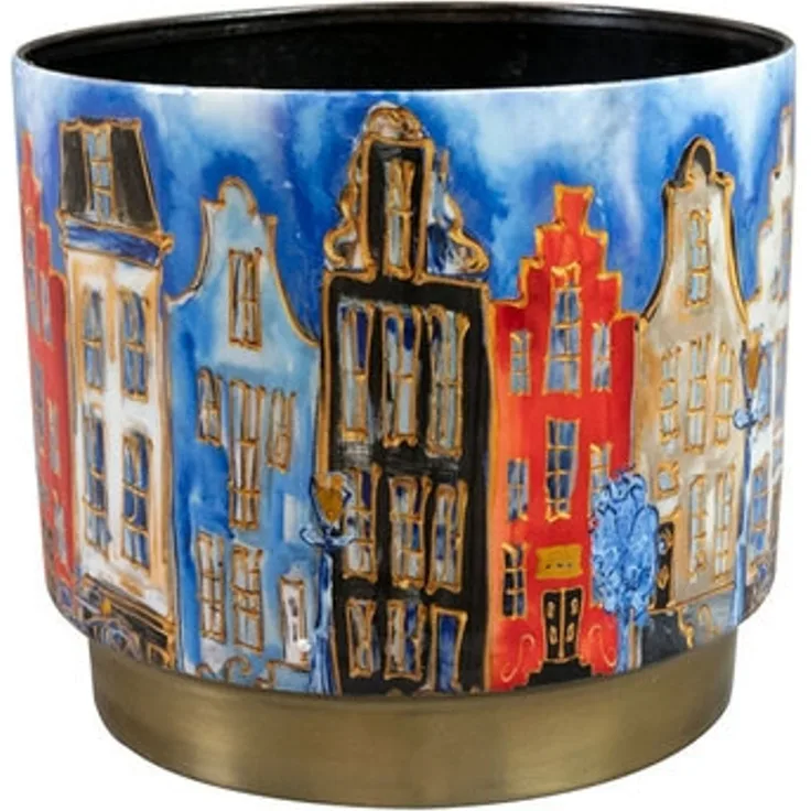 Ter Steege Blumentopf „Canalhouses“ Metall Mehrfarbig D 17 cm H 15 cm