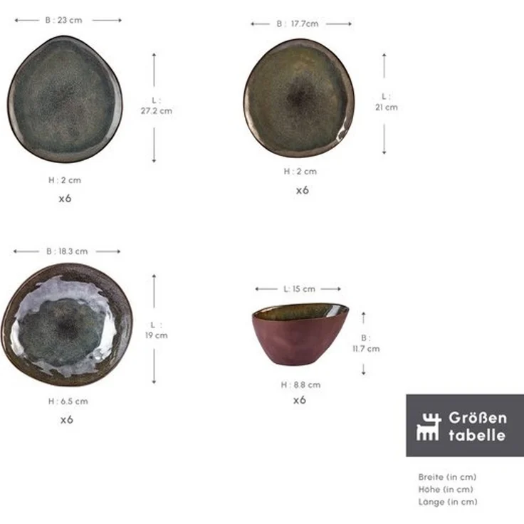 Karaca Geschirr-Set Karaca Earth Collection Bon Reaktiv 24-teiliges Geschirrset 6 Personen – Bild 4