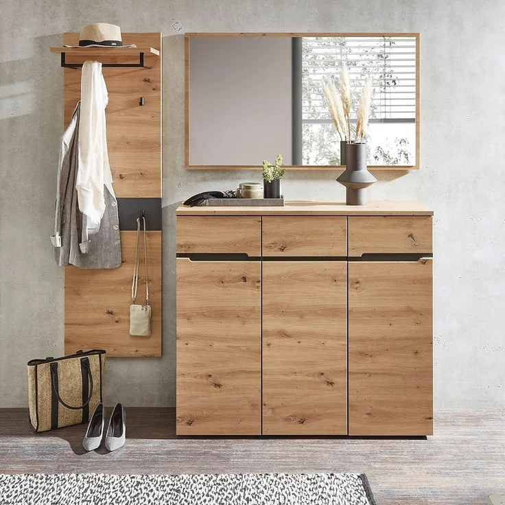 Garderoben Set MEMPHIS GH82 Artisan Eiche Nachbildung 3-teilig – Bild 3