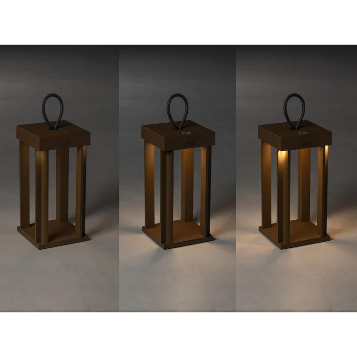 KONSTSMIDE 7819-970 USB Laterne Cannes rostfarben 42cm dimmbar – Bild 6