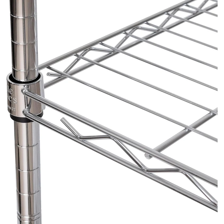 Seville Classics Drahtregal mit 5 Etagen, 5-stöckig, 76,2 cm B x 35,6 cm T (neues Modell), verchromt, beschichteter Stahl – Bild 5