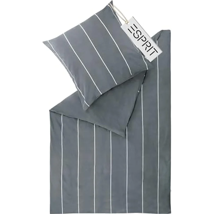 Esprit Bettwäsche FLANELL Winter Bettwäsche, Baumwolle, 1 teilig, 135 x 200 cm in Anthrazit – Bild 4