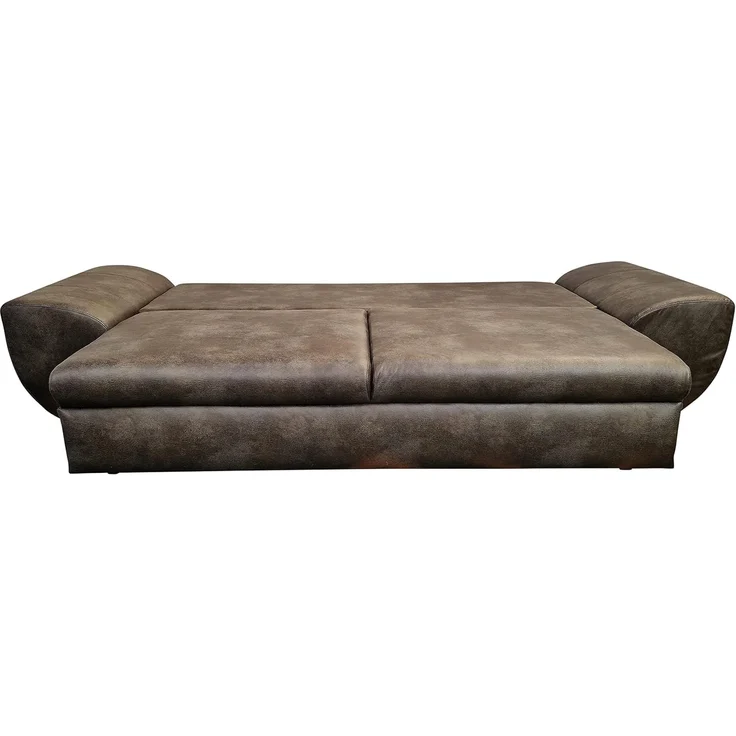 Big-Sofa mit Schlaffunktion und Bettkasten XXL Couch im Vintage Look in Braun – Bild 8