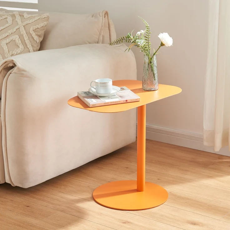 en. casa 'Nastätten' Beistelltisch, Metallgestell, Orange, 50 x 50 x 38 cm – Bild 1
