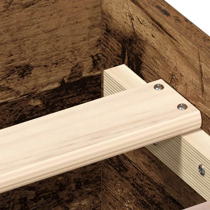 vidaXL Bettgestell mit Kopfteil Altholz 80 x 200 cm Holzwerkstoff 8009030 – Bild 7