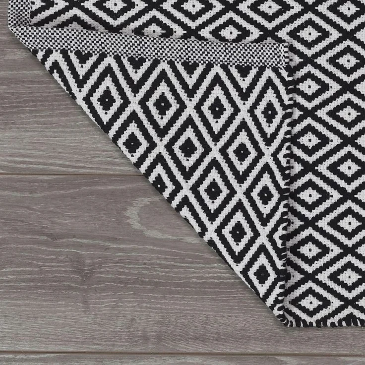 Sealskin Badematte Trellis Baumwolle 60x90 cm Schwarz und Weiß 436894 – Bild 5