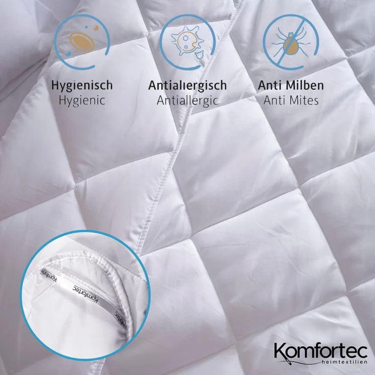 Komfortec Winterdecke 135x200 cm, warme Bettdecke für Winter, Decke Antiallergisch Blanket, Weiß – Bild 3