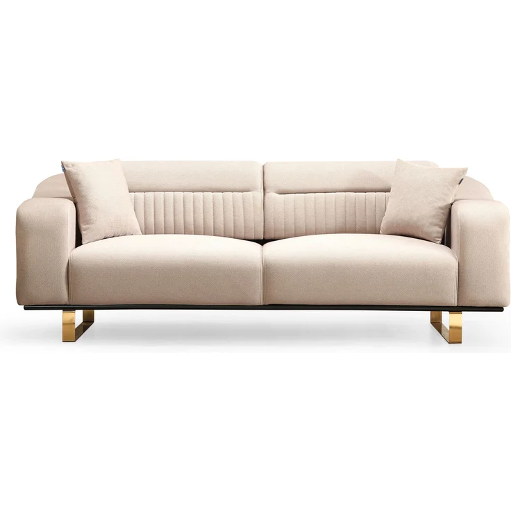 Sitzgruppe/Sofa Set - Wohnzimmergarnitur "Liora" 3+3+1-Beige – Bild 3