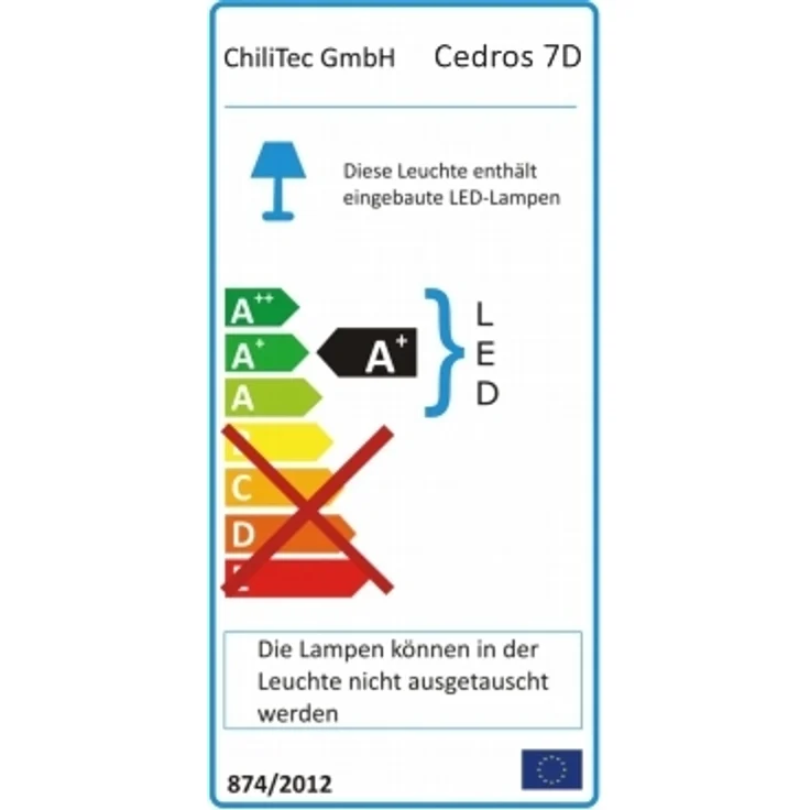 LED Wandleuchte "Cedros 7 Duo" warmweiss 3000K, 60 LEDs, 2x 450lm, 230V/11 Watt – Bild 2