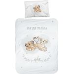 MTOnlinehandel Babybettwäsche König der Löwen 100x135 + 40x60 cm, 100 % Baumwolle Flanell, Biber, 2 teilig, Hakuna Matata Kinderbettwäsche