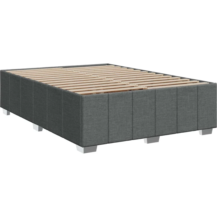 vidaXL Boxspringbett mit Matratze Dunkelgrau 140 x 190 cm Stoff 3454135 – Bild 5