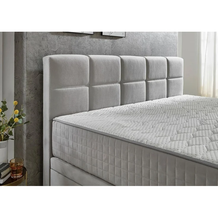 Boxbett Wicky / BX2590 Wien, Polyester, Stoff, Silber, 180 x 114 x 213 cm – Bild 2