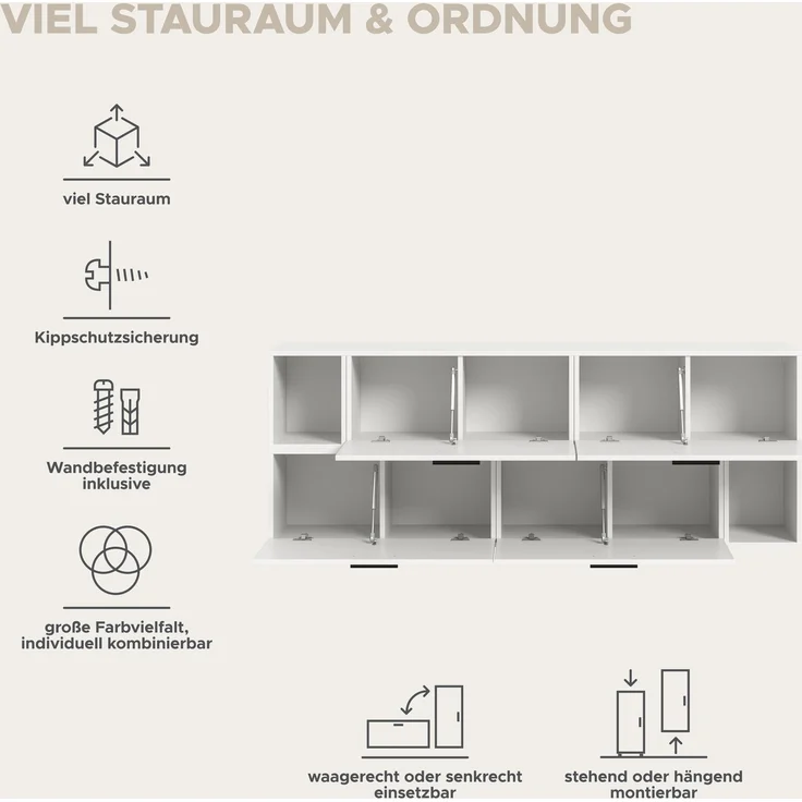 The One Wohnkombination in weiß Nachbildung – Bild 9
