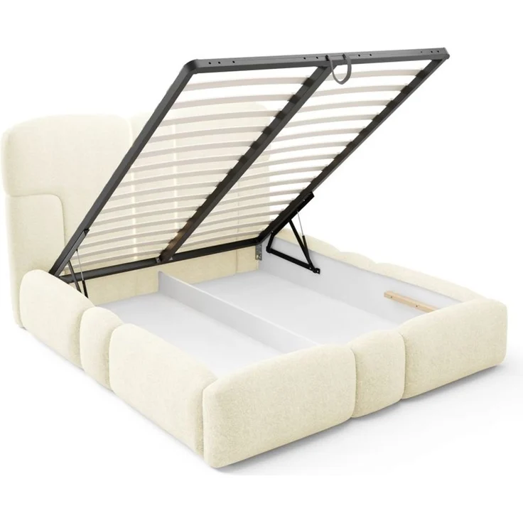 Polsterbett Schlafzimmerbett JORDAN 120x200 cm in Stoff Doha Creme – Bild 4