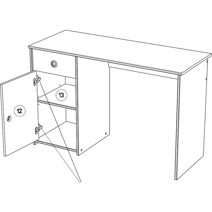 Jugendzimmer-Set >Smoozy 37< (3-teilig) Kleiderschrank, Schreibtisch, Bett, in Kiefer Weiß Dekor – Bild 6