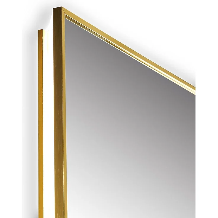 Vente-unique - Rechteckiger beleuchteter Badspiegel mit Beschlagschutz und Touchschalter - Goldener Rahmen - 50 x 150 cm - ORINELIA – Bild 7