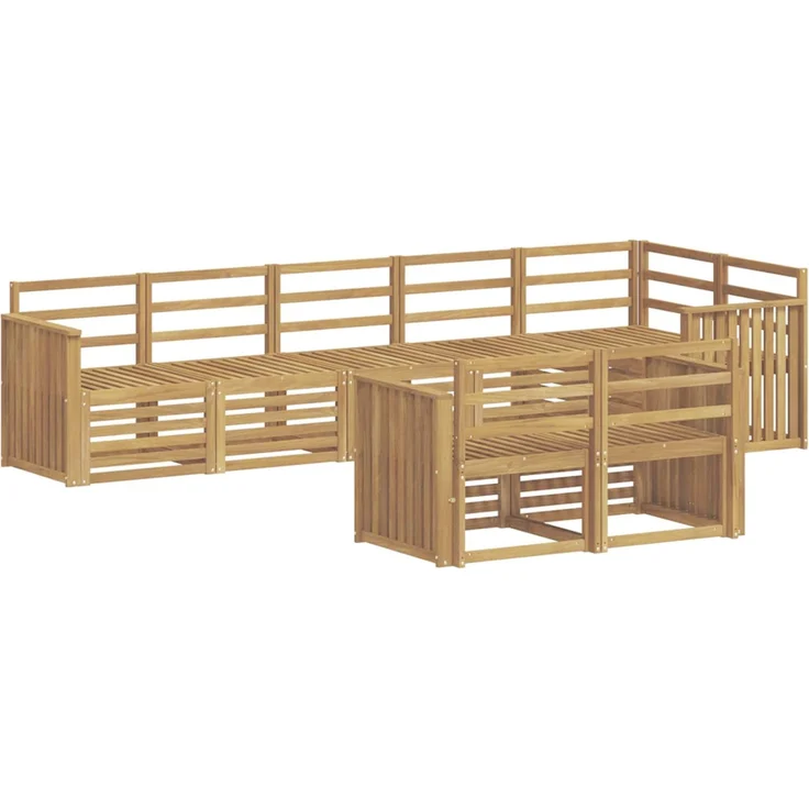 vidaXL Outdoor-Sofagarnitur 8 stk. 8-Sitzer Weiß Massivholz Akazie 3392029 – Bild 2