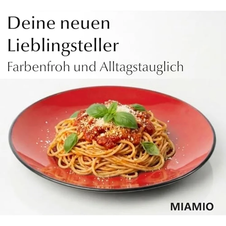 MiaMio Teller Le Papillon Teller Set 6 Personen Modern (Rot, 26 cm), (6 St) – Bild 2