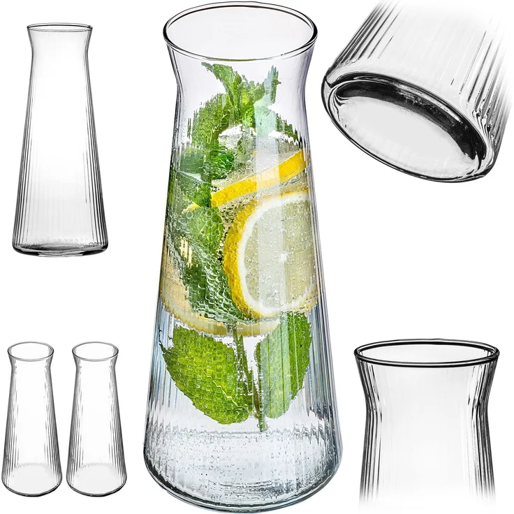 KADAX Glaskaraffe, Wasserkaraffe aus Glas, Spülmaschinenfeste Getränkekaraffe – Bild 3