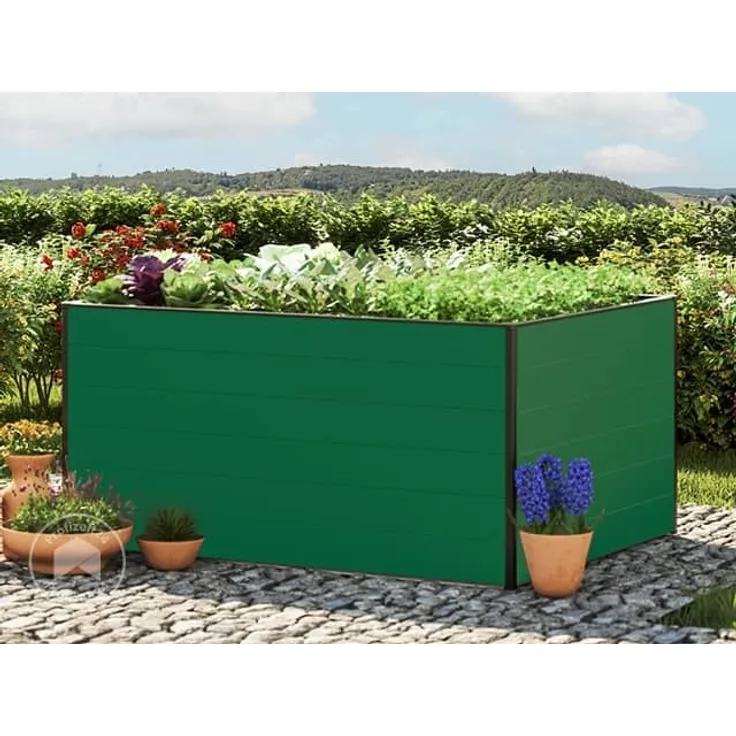 GFP Hochbeet Kräuter-Gemüse-Beet Aluminium CHRISTINA - 150x119x77cm - grün