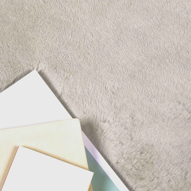 vidaXL Rutschfester Kunstfellteppich Olite Beige 120 x 120 cm 42021641 – Bild 2