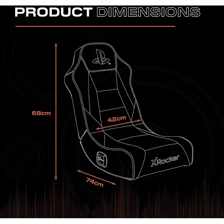 X Rocker 'PS5 Geist 2.0' Gaming Sessel mit 2.0 Audiosystem, Kunstleder, 64 x 75 x 42 cm – Bild 3