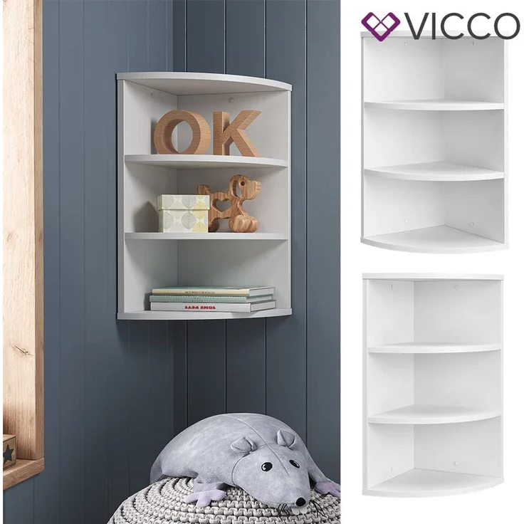 Wandregal Ecki Weiß 30 x 60 cm Vicco – Bild 3