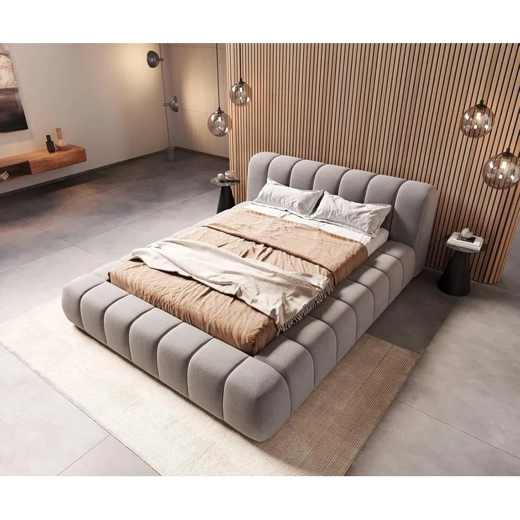 Polsterbettgestell Cutio 140x200 cm Mikrofaser Grau – Bild 5