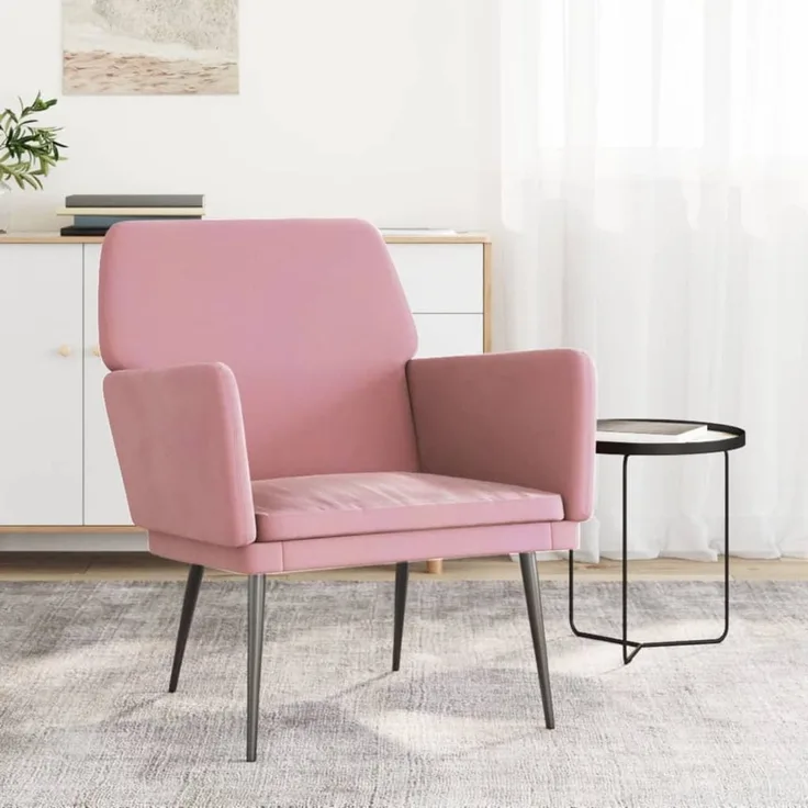Sessel wohnzimmer, Relaxsessel, Fernsehsessel Rosa 62x79x79 cm Samt
