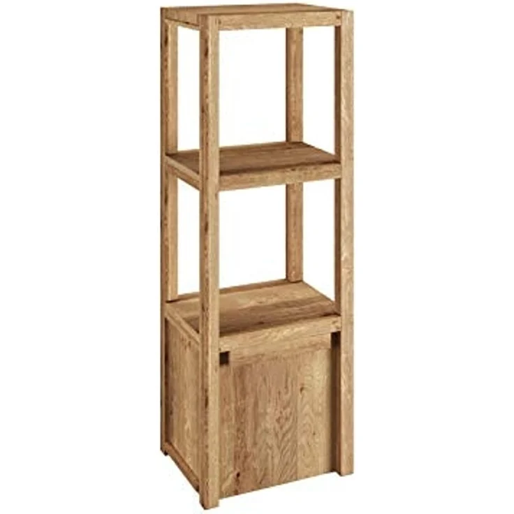 Wandregal Holz Wildeiche 1-türig 31x90x25 cm Woodkings Sydney Hängeregal Regal für Badezimmer Badregal Wandregal-Gäste-WC Massivholz Regal-Holz – Bild 5