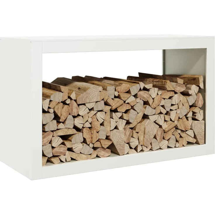 vidaXL Brennholzregal Weiß 100x40x60 cm Stahl 850983 – Bild 2