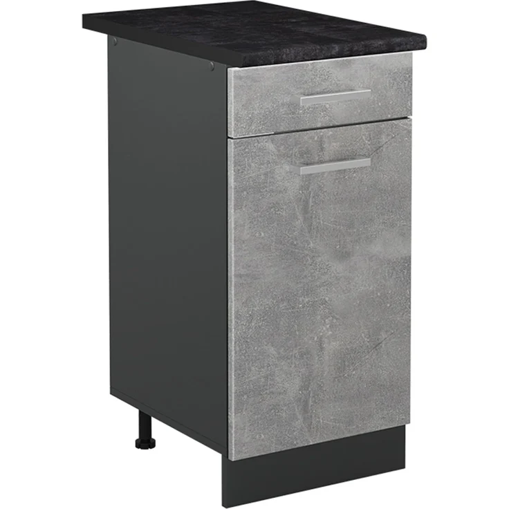 Küchenunterschrank R-Line Beton/Anthrazit 40 cm Arbeitsplatte Anthrazit Vicco – Bild 1