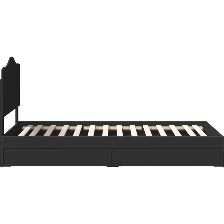 vidaXL Aufbewahrungsbett Schwarz 90 x 190 cm Holzwerkstoff 3413549 – Bild 8