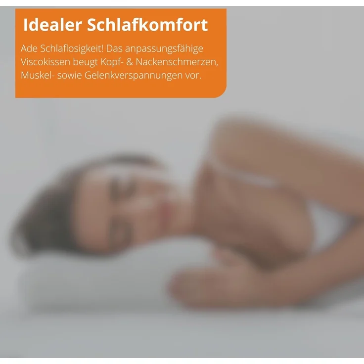 sleepling Nackenstützkissen orthopädisch, Nackenstützkissen, Seitenschläferkissen, Bezug: 59 % Polyester / 41 % Baumwolle, Seitenschläfer, höheneinstellbares Memory Foam Kopfkissen, Antischnarchkissen – Bild 4