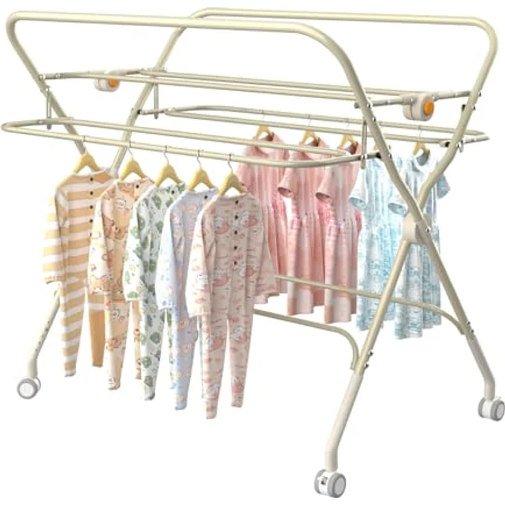 Wickeltisch, zusammenklappbar, mit Aufbewahrungskorb, Struktur aus Eisen, max. Belastung 25 kg, für Neugeborene, ergonomisches Design, Wickeltisch, 75 x 68 x 83–91 cm (A) Rosa – Bild 6