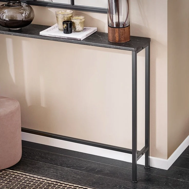 SoBuy FSB19-XL-SCH Konsolentisch Flur, Metall, PVC-Beschichtung, Schwarz, 120 x 80 x 20 cm – Bild 7