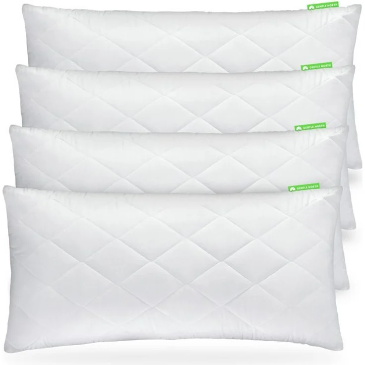 Gentle North Microfaserkissen Doppelpack Kopfkissen zum Schlafen - Schlafkissen, Füllung: 100% Polyester, Bezug: Polyester, Seitenschläfer, Seiteschlfäer, Bauchschläfer, Rückenschläfer, Comfort, 2-tlg, Reißverschluss für Füllung-waschbar-Made in EU-all... – Bild 4