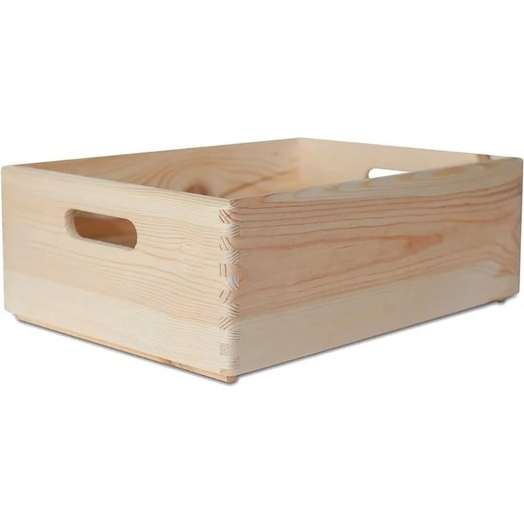 Creative Deco Holzkiste XXL Obstkiste Korb 40x30x13cm (1cm) mit Griffen ohne Deckel, mit Griffen, ohne Deckel – Bild 4